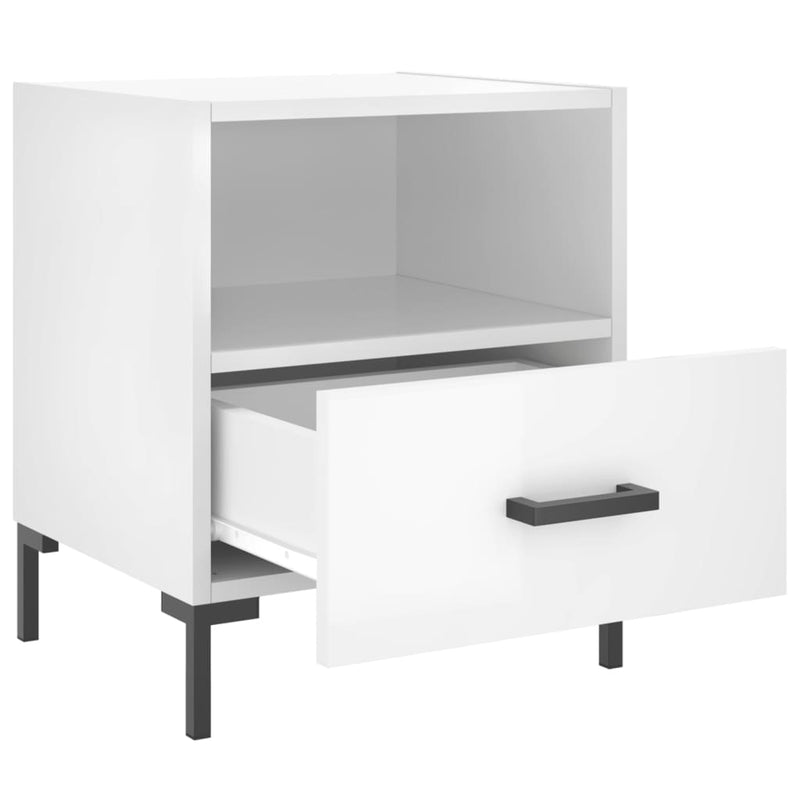 vidaXL 2 db magasfényű fehér szerelt fa éjjeliszekrény 40x35x47,5 cm