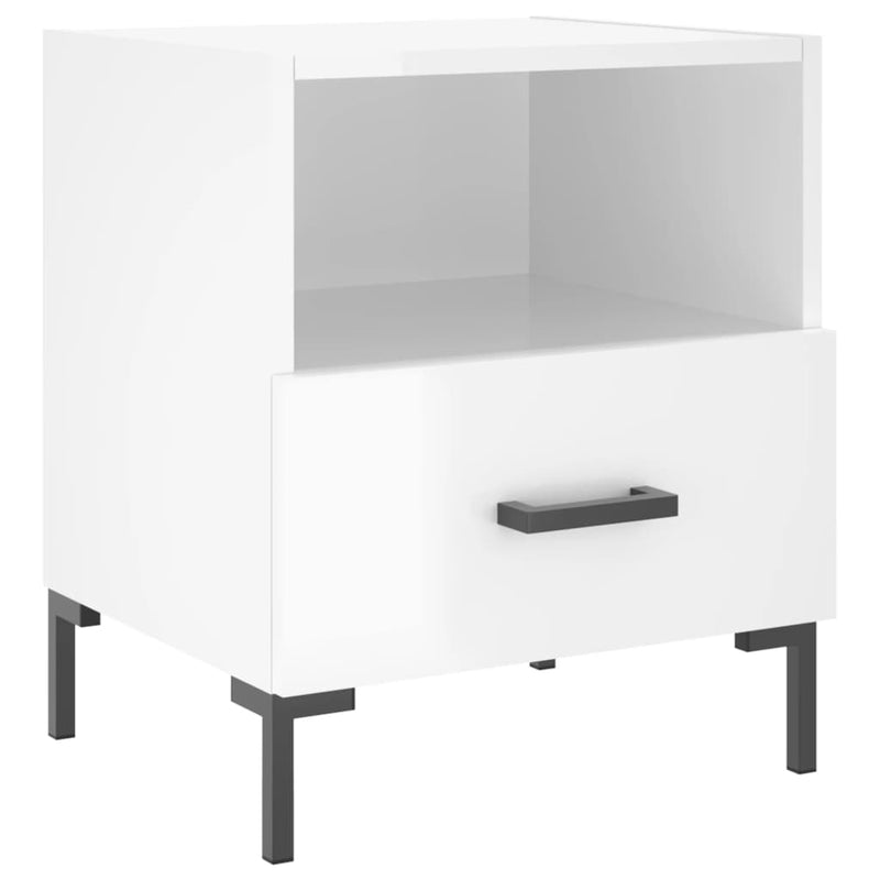 vidaXL 2 db magasfényű fehér szerelt fa éjjeliszekrény 40x35x47,5 cm