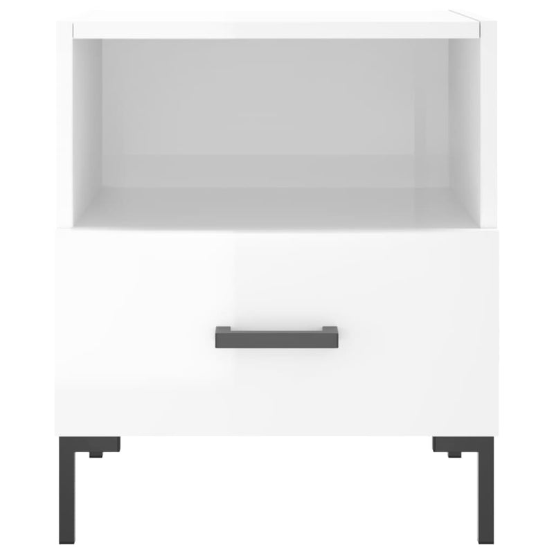 vidaXL 2 db magasfényű fehér szerelt fa éjjeliszekrény 40x35x47,5 cm
