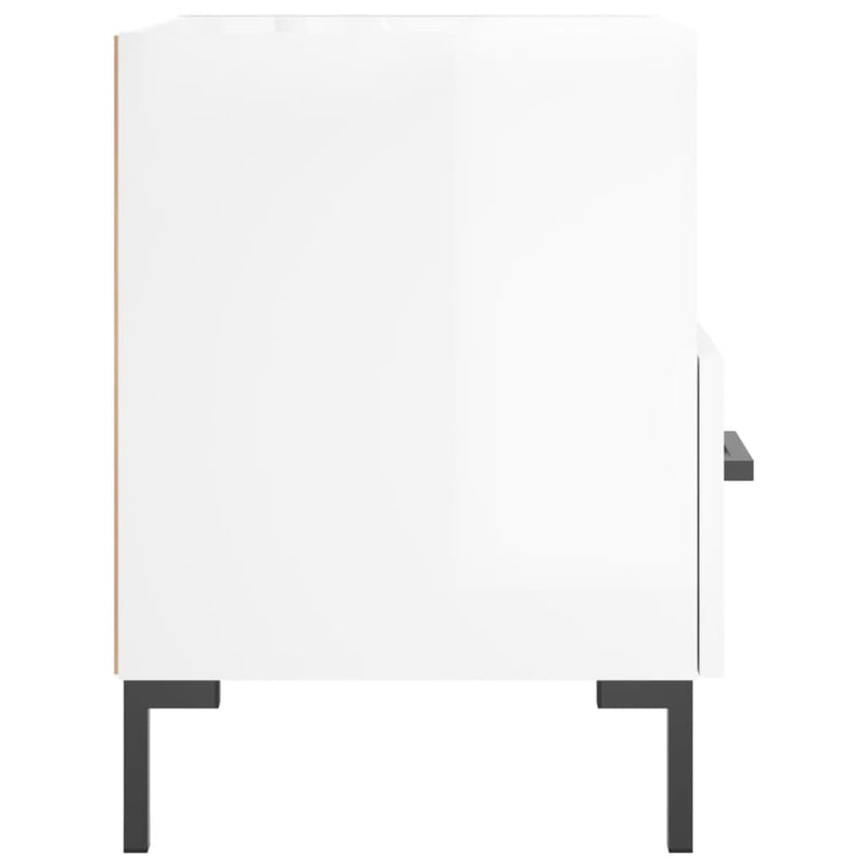 vidaXL 2 db magasfényű fehér szerelt fa éjjeliszekrény 40x35x47,5 cm