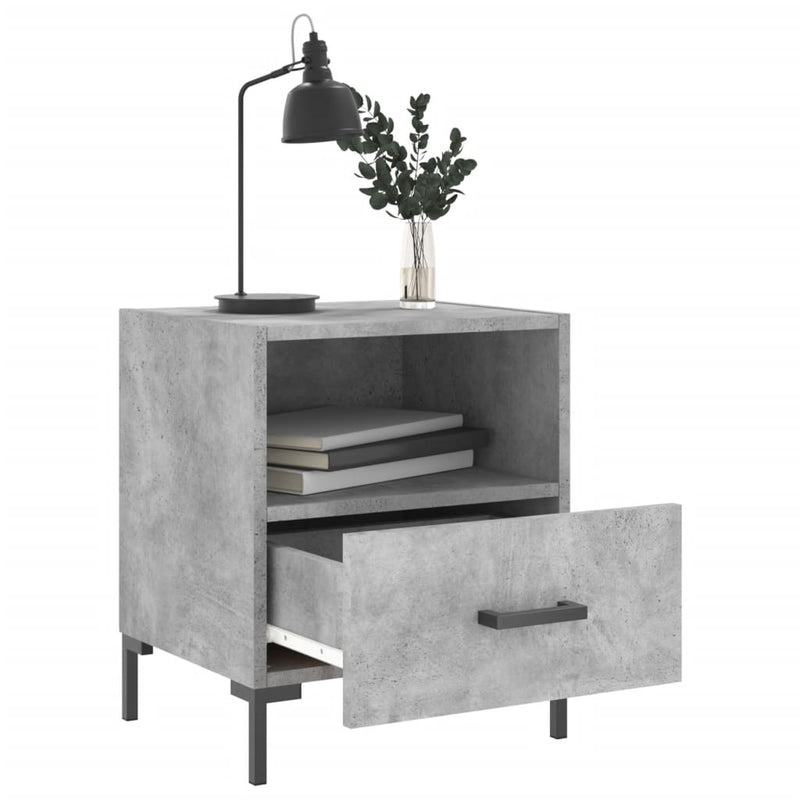 vidaXL 2 db betonszürke szerelt fa éjjeliszekrény 40 x 35 x 47,5 cm