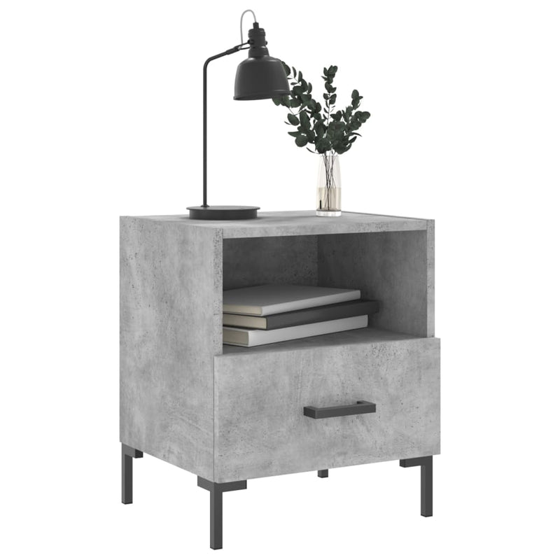 vidaXL 2 db betonszürke szerelt fa éjjeliszekrény 40 x 35 x 47,5 cm