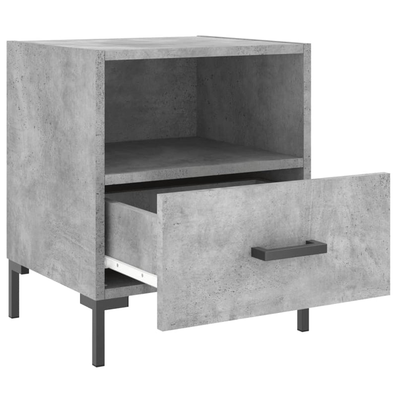 vidaXL 2 db betonszürke szerelt fa éjjeliszekrény 40 x 35 x 47,5 cm