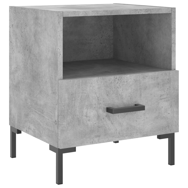 vidaXL 2 db betonszürke szerelt fa éjjeliszekrény 40 x 35 x 47,5 cm