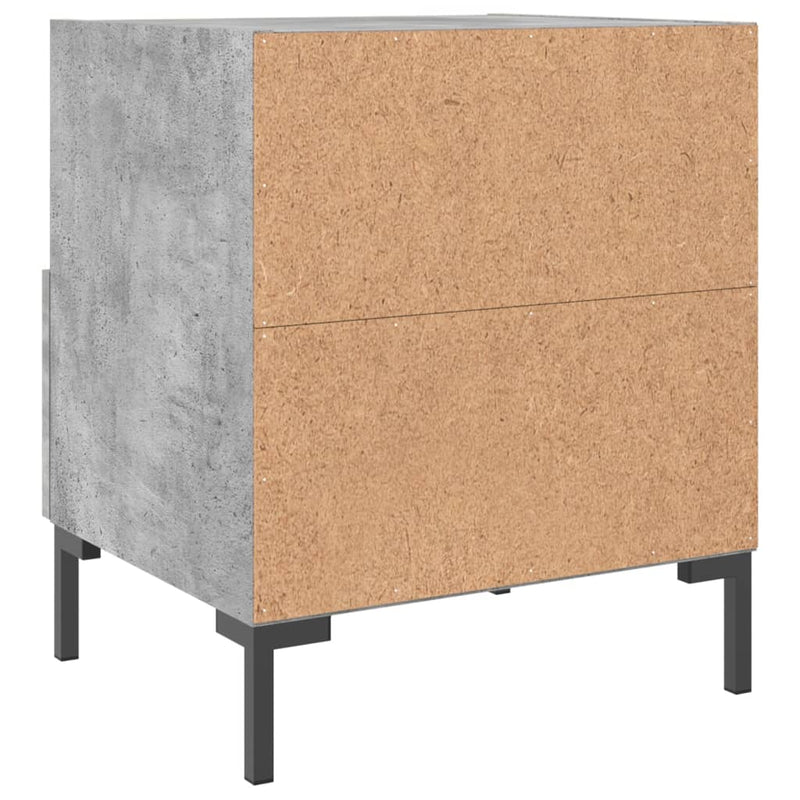 vidaXL 2 db betonszürke szerelt fa éjjeliszekrény 40 x 35 x 47,5 cm