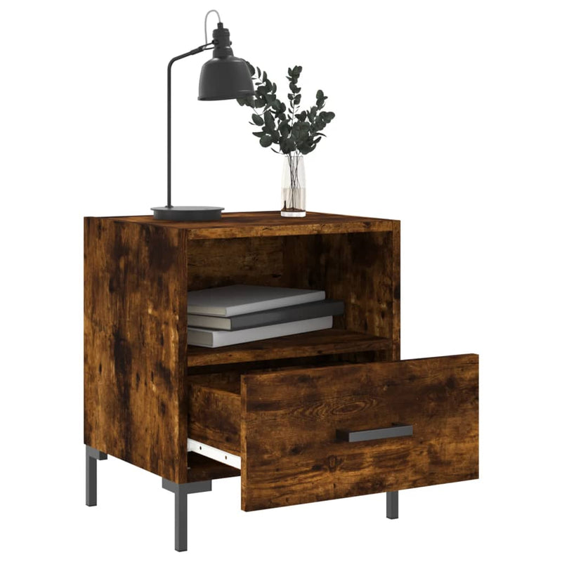 vidaXL 2 db füstös tölgy színű szerelt fa éjjeliszekrény 40x35x47,5 cm