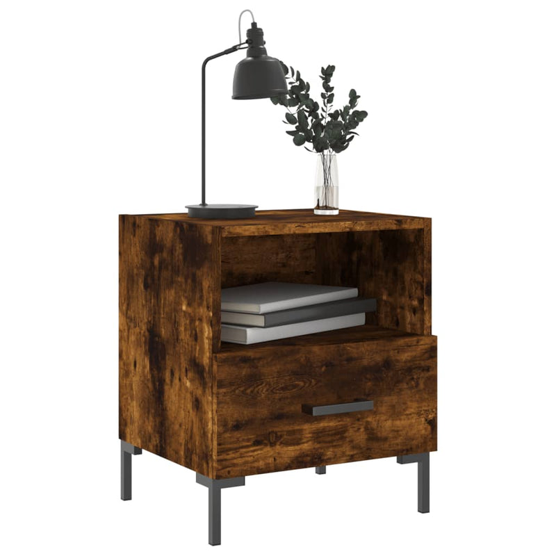 vidaXL 2 db füstös tölgy színű szerelt fa éjjeliszekrény 40x35x47,5 cm
