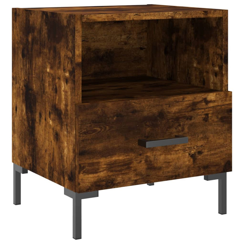 vidaXL 2 db füstös tölgy színű szerelt fa éjjeliszekrény 40x35x47,5 cm