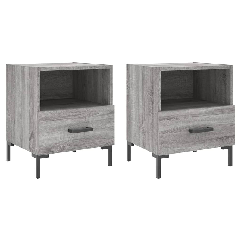 vidaXL 2 db szürke sonoma színű szerelt fa éjjeliszekrény 40x35x47,5cm