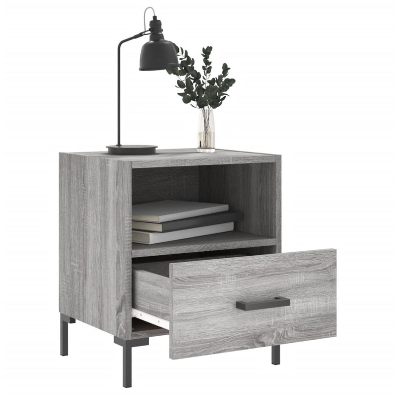 vidaXL 2 db szürke sonoma színű szerelt fa éjjeliszekrény 40x35x47,5cm