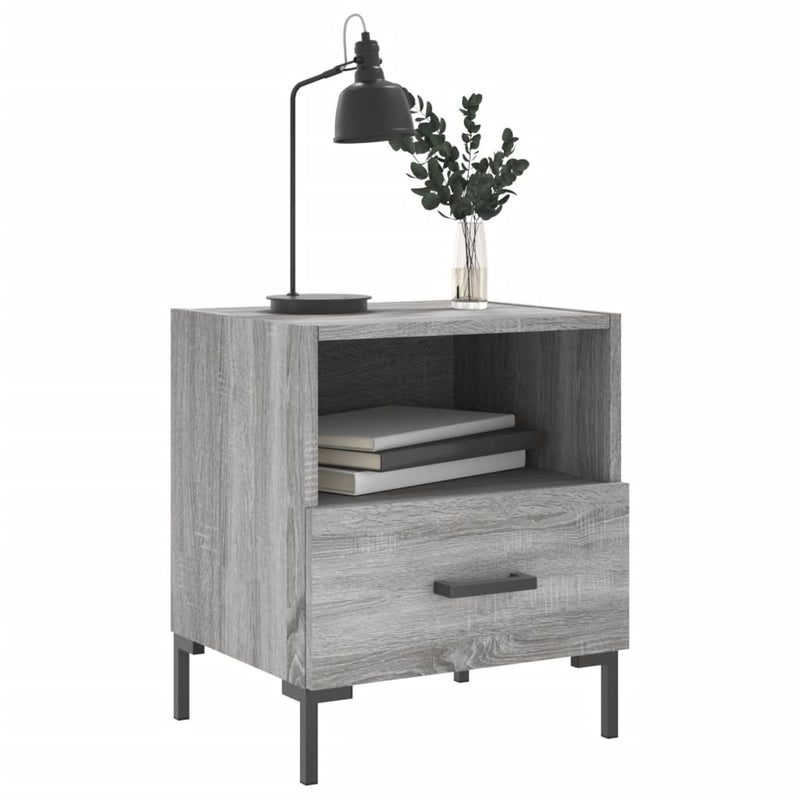 vidaXL 2 db szürke sonoma színű szerelt fa éjjeliszekrény 40x35x47,5cm