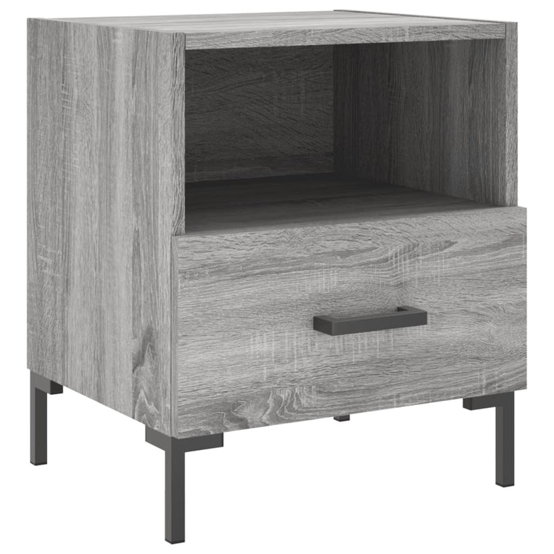 vidaXL 2 db szürke sonoma színű szerelt fa éjjeliszekrény 40x35x47,5cm