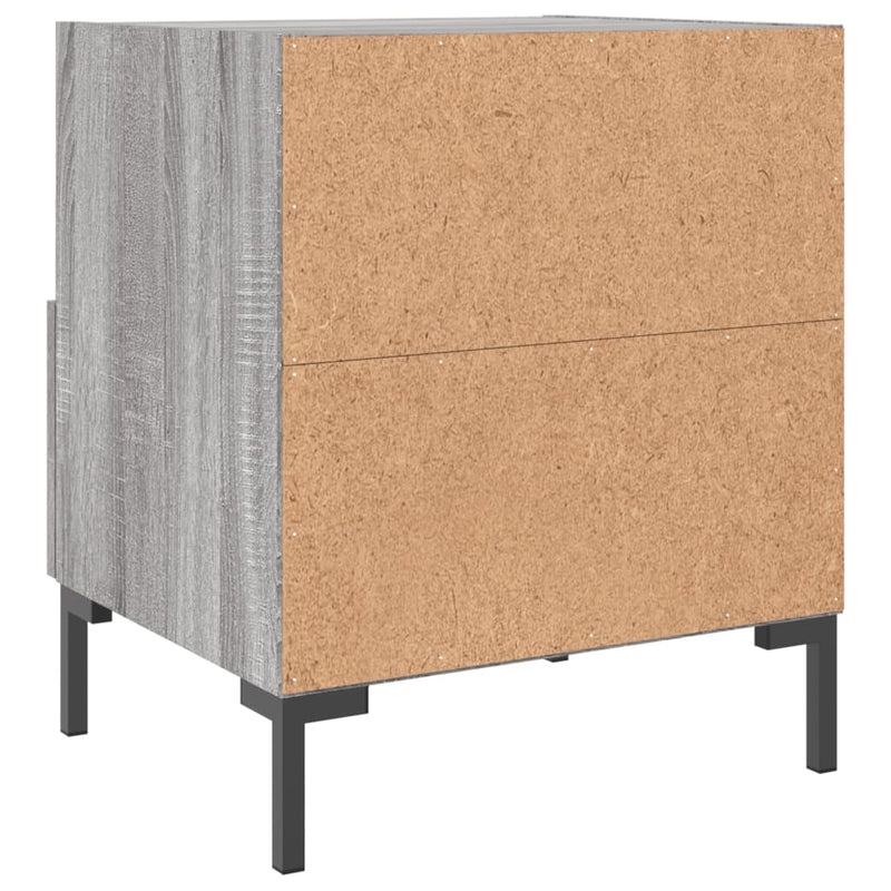 vidaXL 2 db szürke sonoma színű szerelt fa éjjeliszekrény 40x35x47,5cm