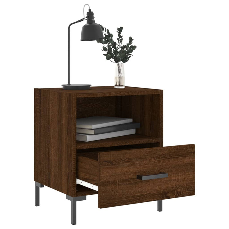 vidaXL 2 db barna tölgyszínű szerelt fa éjjeliszekrény 40x35x47,5 cm