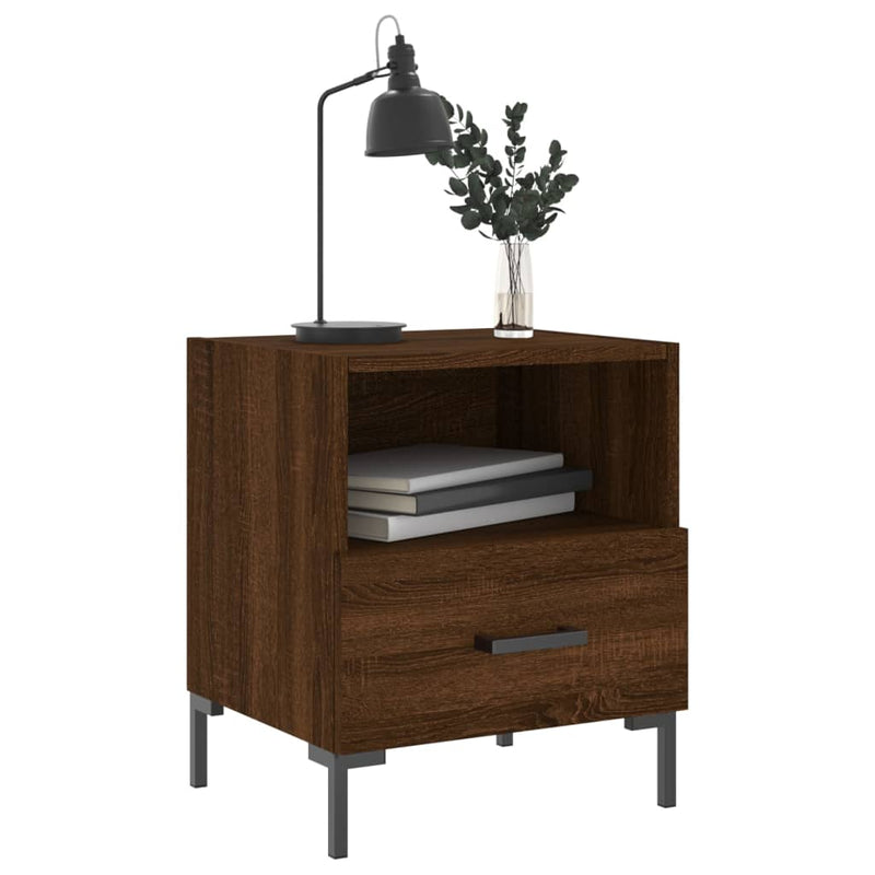 vidaXL 2 db barna tölgyszínű szerelt fa éjjeliszekrény 40x35x47,5 cm