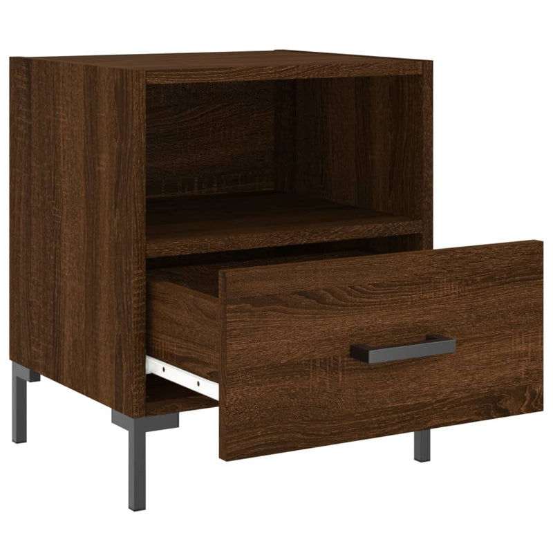 vidaXL 2 db barna tölgyszínű szerelt fa éjjeliszekrény 40x35x47,5 cm