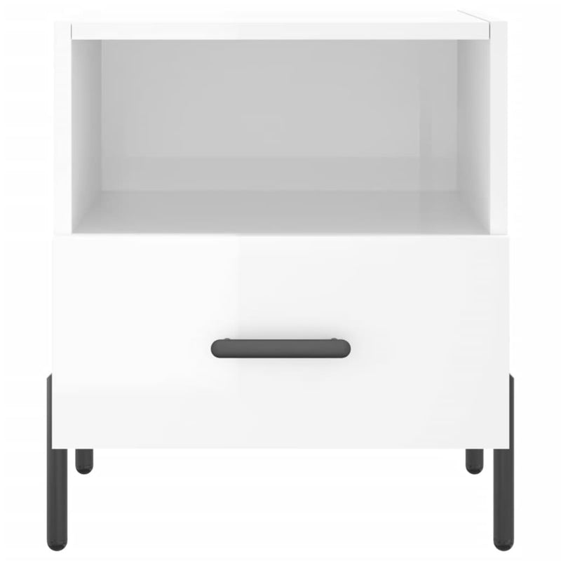 vidaXL 2 db magasfényű fehér szerelt fa éjjeliszekrény 40x35x47,5 cm