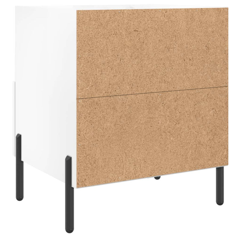 vidaXL 2 db magasfényű fehér szerelt fa éjjeliszekrény 40x35x47,5 cm