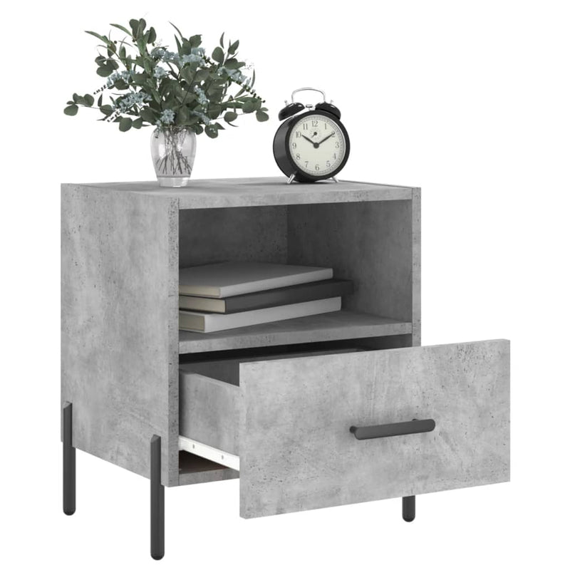 vidaXL 2 db betonszürke szerelt fa éjjeliszekrény 40 x 35 x 47,5 cm