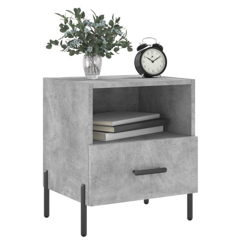 vidaXL 2 db betonszürke szerelt fa éjjeliszekrény 40 x 35 x 47,5 cm