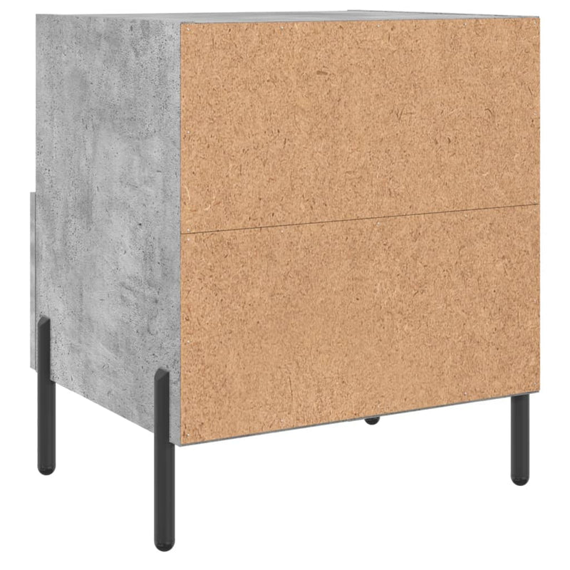 vidaXL 2 db betonszürke szerelt fa éjjeliszekrény 40 x 35 x 47,5 cm