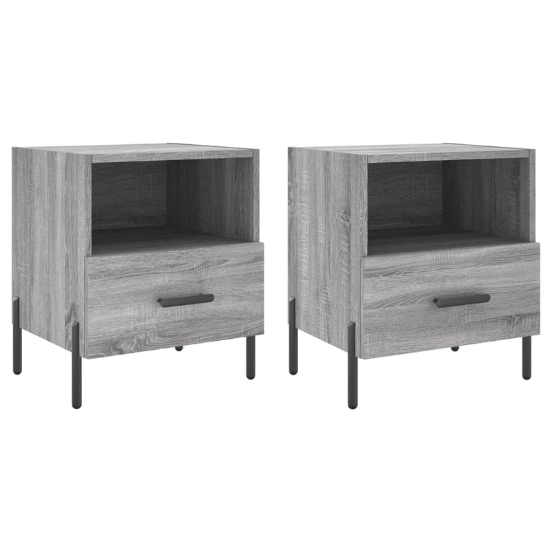 vidaXL 2 db szürke sonoma színű szerelt fa éjjeliszekrény 40x35x47,5cm