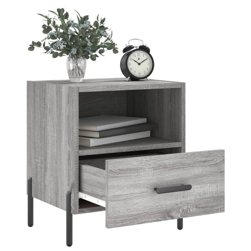 vidaXL 2 db szürke sonoma színű szerelt fa éjjeliszekrény 40x35x47,5cm