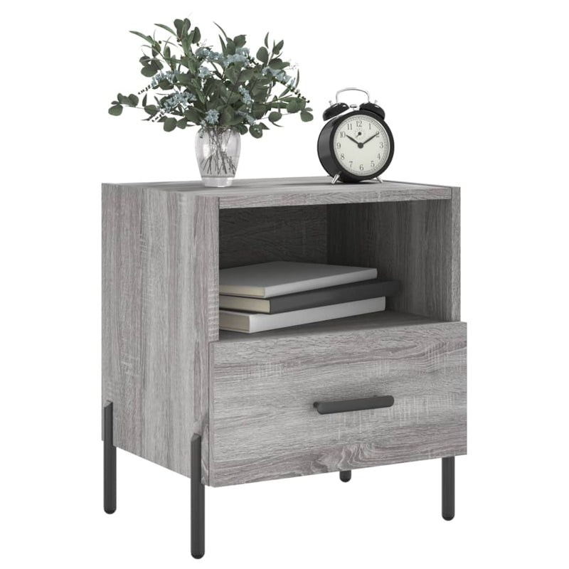 vidaXL 2 db szürke sonoma színű szerelt fa éjjeliszekrény 40x35x47,5cm