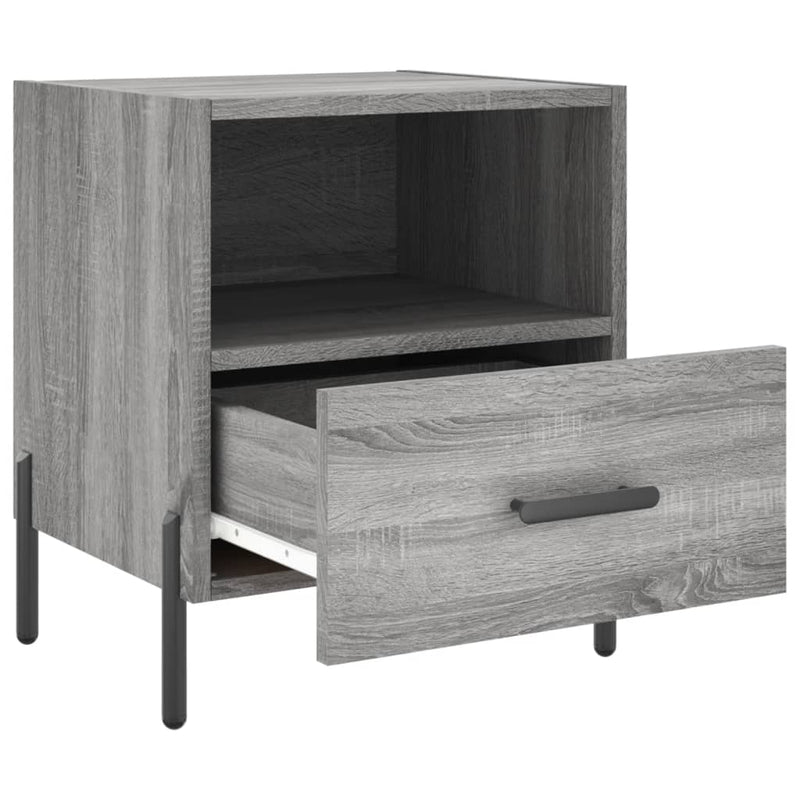 vidaXL 2 db szürke sonoma színű szerelt fa éjjeliszekrény 40x35x47,5cm