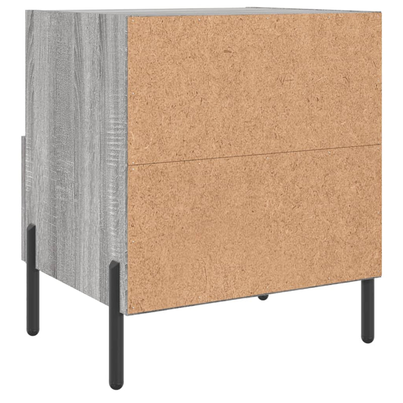 vidaXL 2 db szürke sonoma színű szerelt fa éjjeliszekrény 40x35x47,5cm