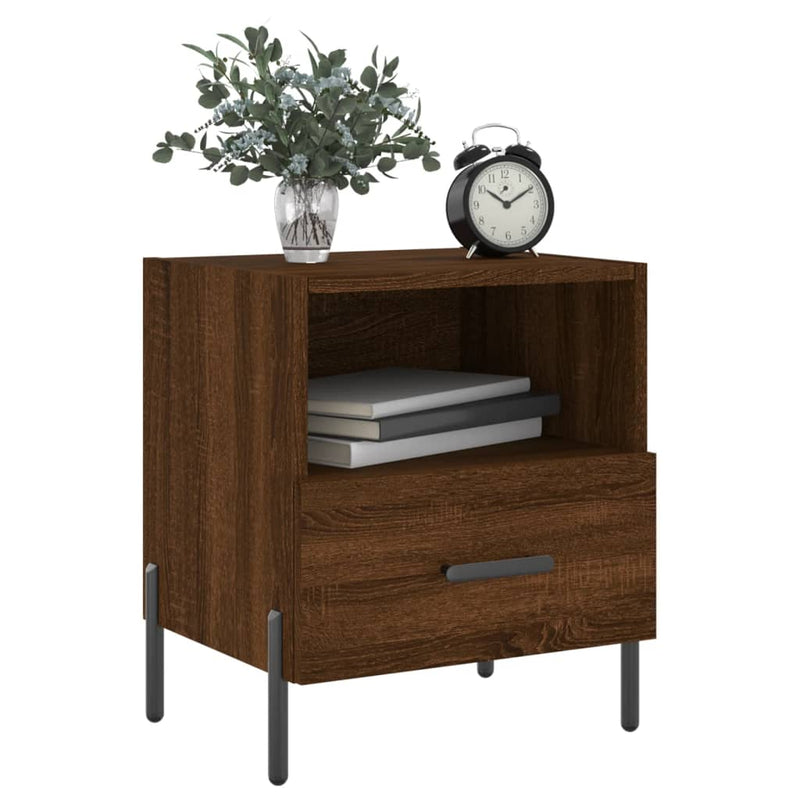 vidaXL 2 db barna tölgyszínű szerelt fa éjjeliszekrény 40x35x47,5 cm