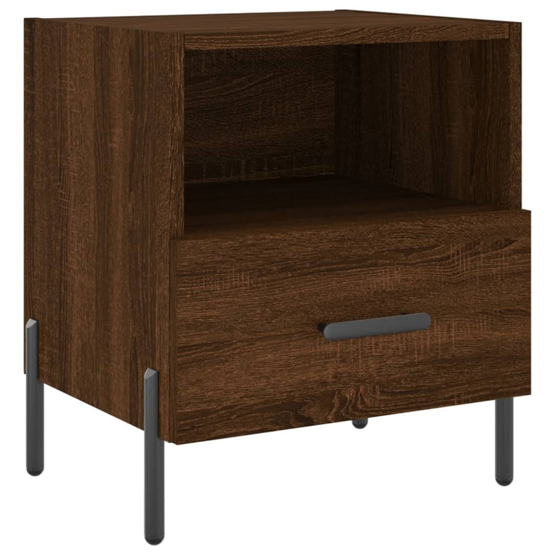 vidaXL 2 db barna tölgyszínű szerelt fa éjjeliszekrény 40x35x47,5 cm