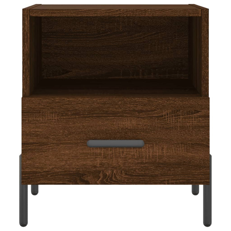 vidaXL 2 db barna tölgyszínű szerelt fa éjjeliszekrény 40x35x47,5 cm