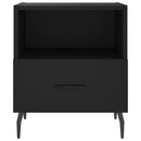 vidaXL 2 db fekete szerelt fa és vas éjjeliszekrény 40 x 35 x 47,5 cm