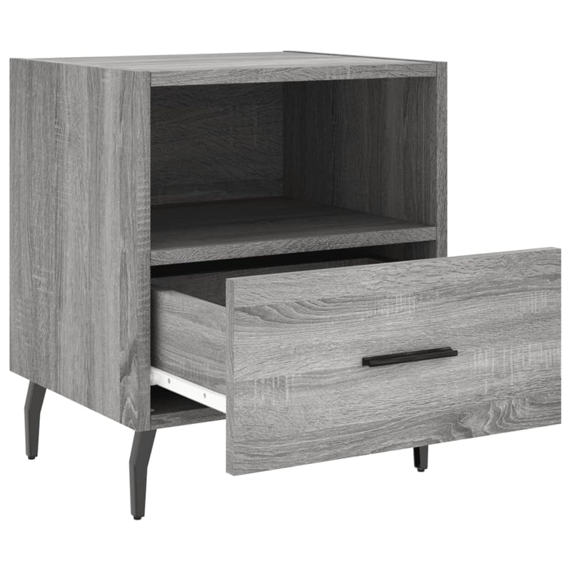 vidaXL 2 db szürke sonoma színű szerelt fa éjjeliszekrény 40x35x47,5cm