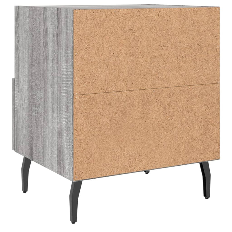 vidaXL 2 db szürke sonoma színű szerelt fa éjjeliszekrény 40x35x47,5cm