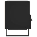 vidaXL 2 db fekete szerelt fa és vas éjjeliszekrény 40 x 35 x 47,5 cm