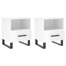 vidaXL 2 db magasfényű fehér szerelt fa éjjeliszekrény 40x35x47,5 cm