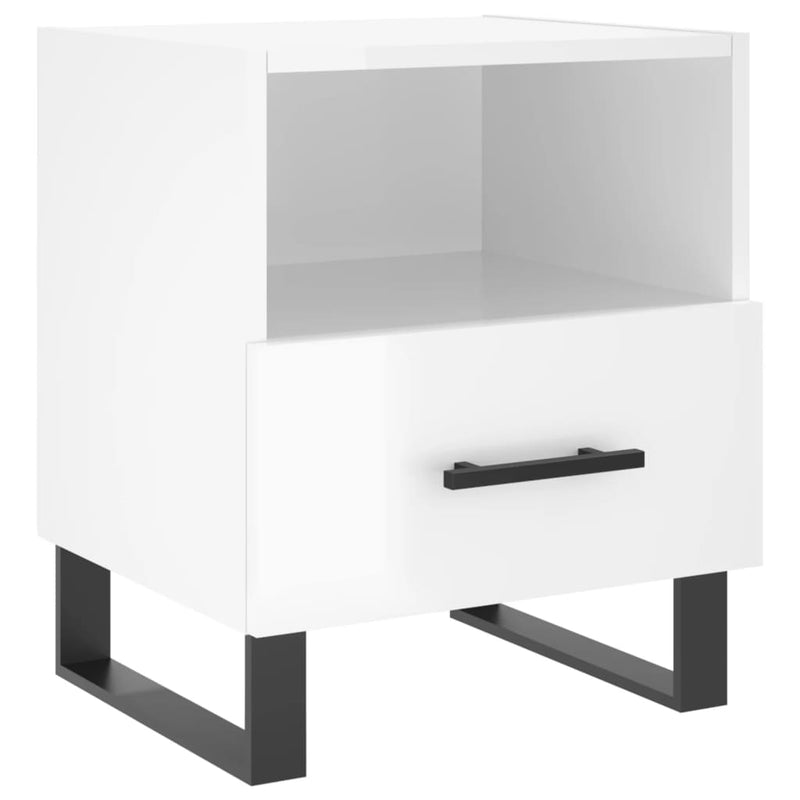 vidaXL 2 db magasfényű fehér szerelt fa éjjeliszekrény 40x35x47,5 cm