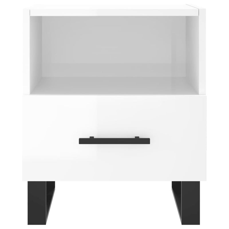 vidaXL 2 db magasfényű fehér szerelt fa éjjeliszekrény 40x35x47,5 cm