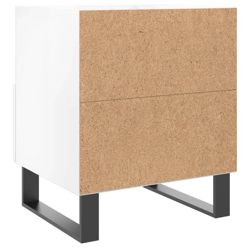 vidaXL 2 db magasfényű fehér szerelt fa éjjeliszekrény 40x35x47,5 cm