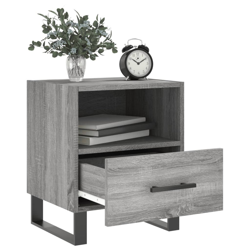 vidaXL 2 db szürke sonoma színű szerelt fa éjjeliszekrény 40x35x47,5cm
