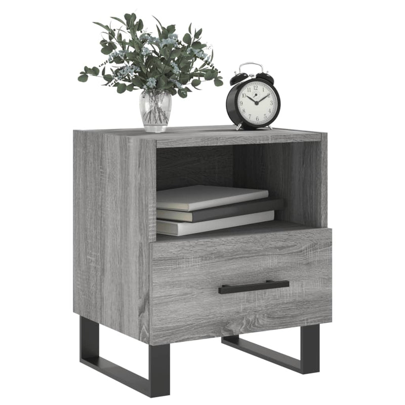 vidaXL 2 db szürke sonoma színű szerelt fa éjjeliszekrény 40x35x47,5cm