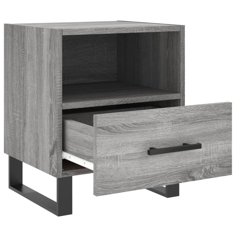vidaXL 2 db szürke sonoma színű szerelt fa éjjeliszekrény 40x35x47,5cm