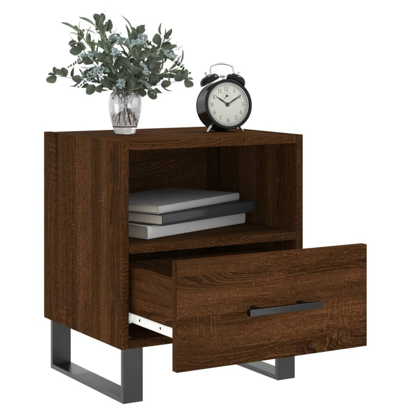 vidaXL 2 db barna tölgyszínű szerelt fa éjjeliszekrény 40x35x47,5 cm