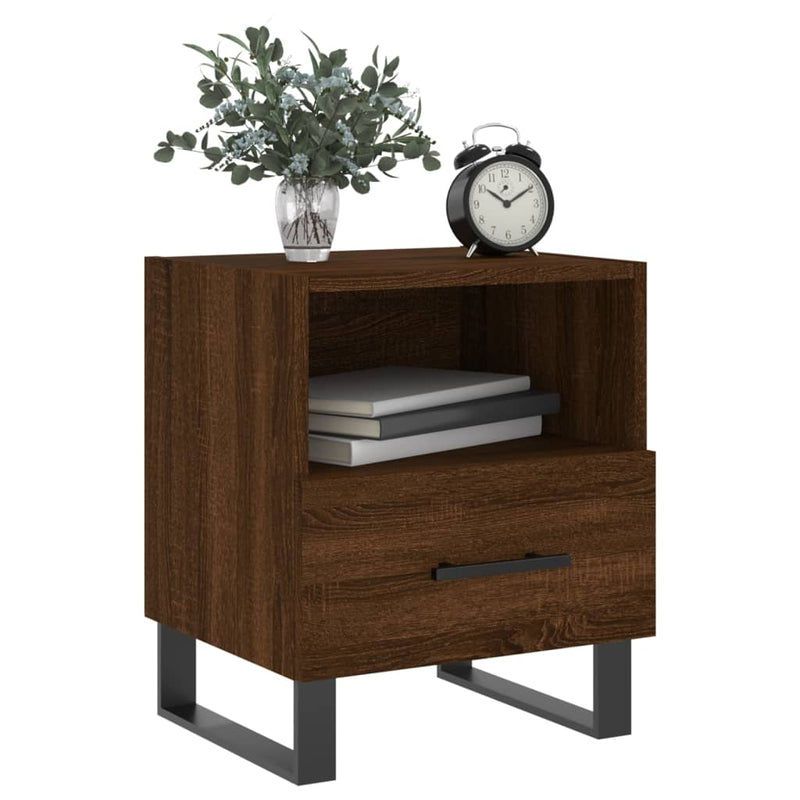 vidaXL 2 db barna tölgyszínű szerelt fa éjjeliszekrény 40x35x47,5 cm