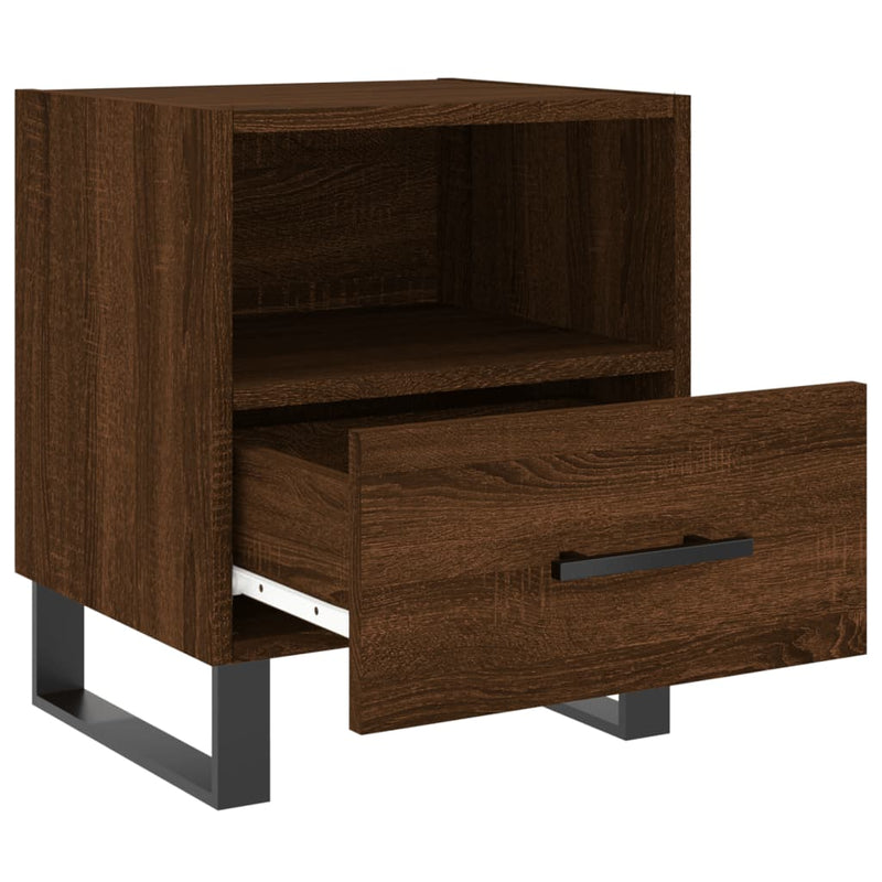 vidaXL 2 db barna tölgyszínű szerelt fa éjjeliszekrény 40x35x47,5 cm