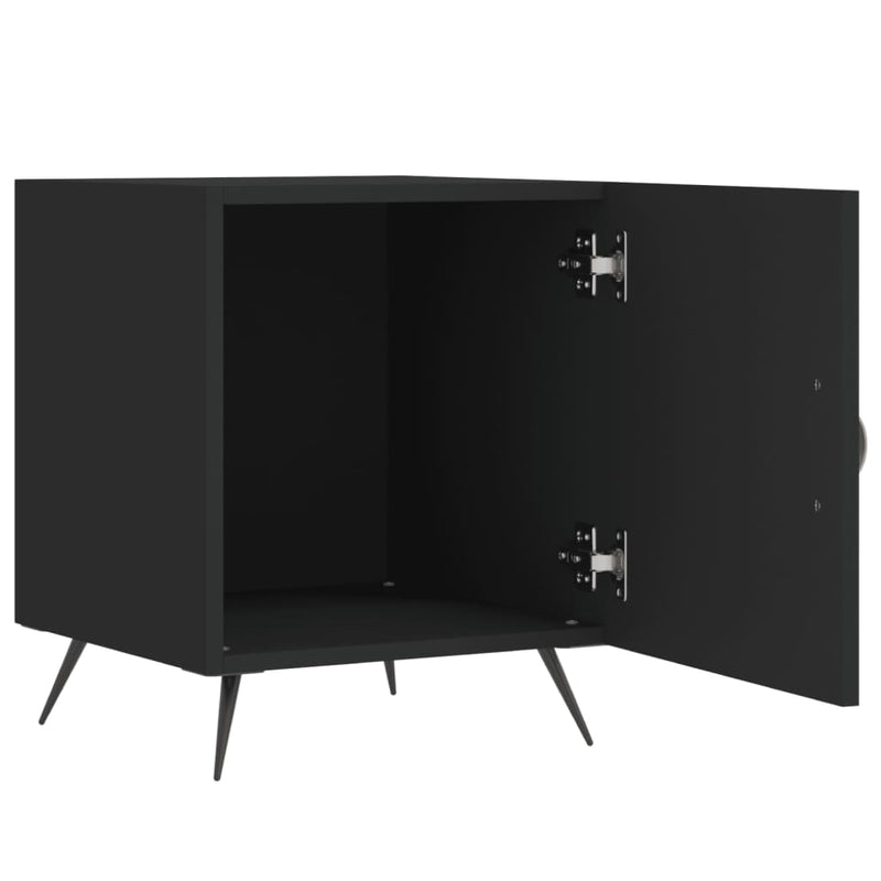 vidaXL 2 db fekete szerelt fa éjjeliszekrény 40 x 40 x 50 cm