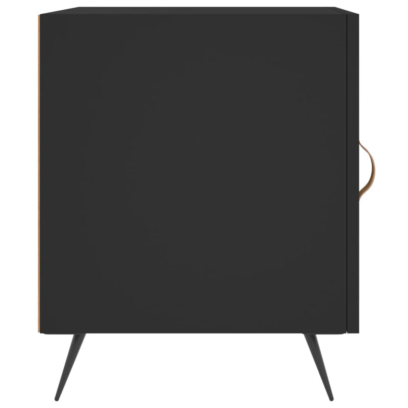 vidaXL 2 db fekete szerelt fa éjjeliszekrény 40 x 40 x 50 cm