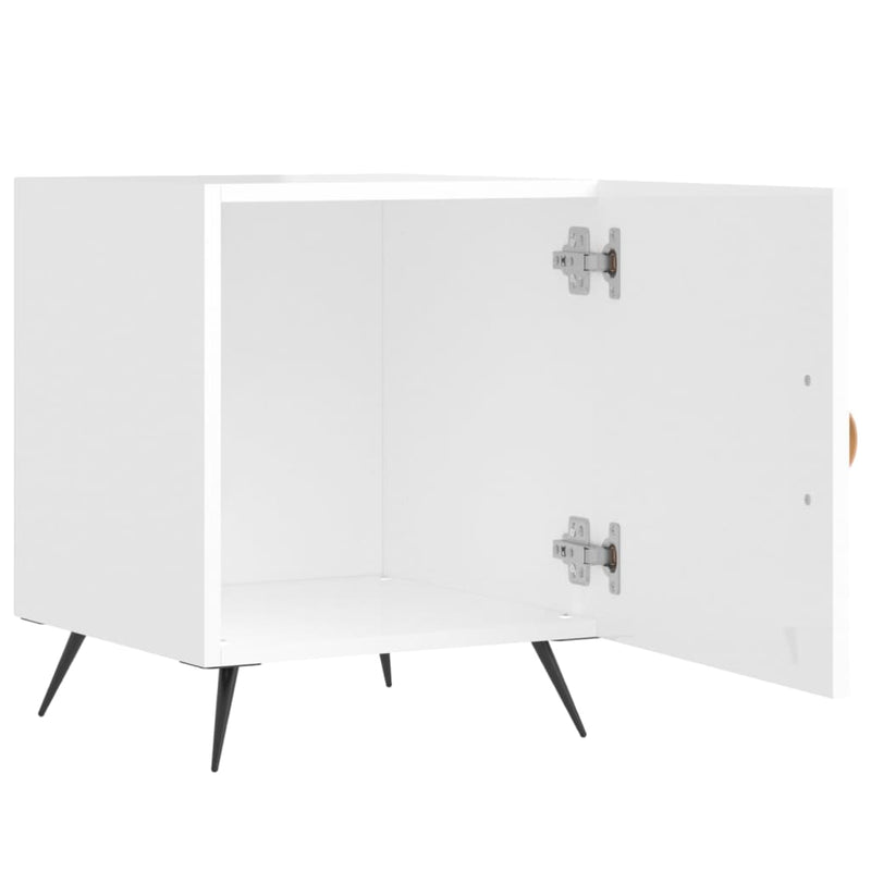 vidaXL 2 db magasfényű fehér szerelt fa éjjeliszekrény 40 x 40 x 50 cm